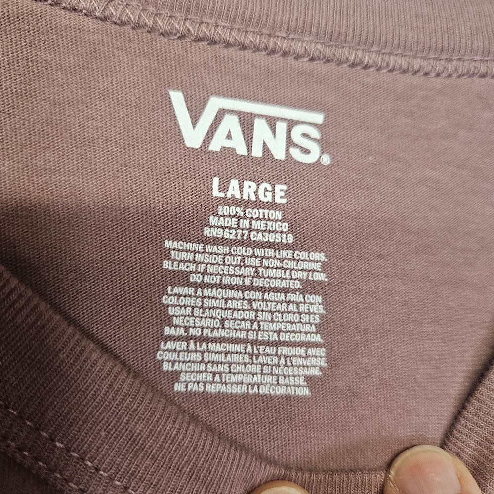 Vans Off The Wall Women's Small Brown Purple  Crop Top Tee T-Shirt - Picture 3 of 6